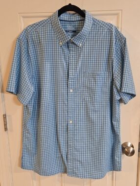croft & barrow Light Blue Gingham Short-Sleeve Button-Down Shirt